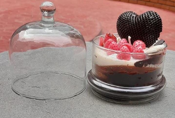 Chocolate Strawberry Vanilla Bell Jar Candle