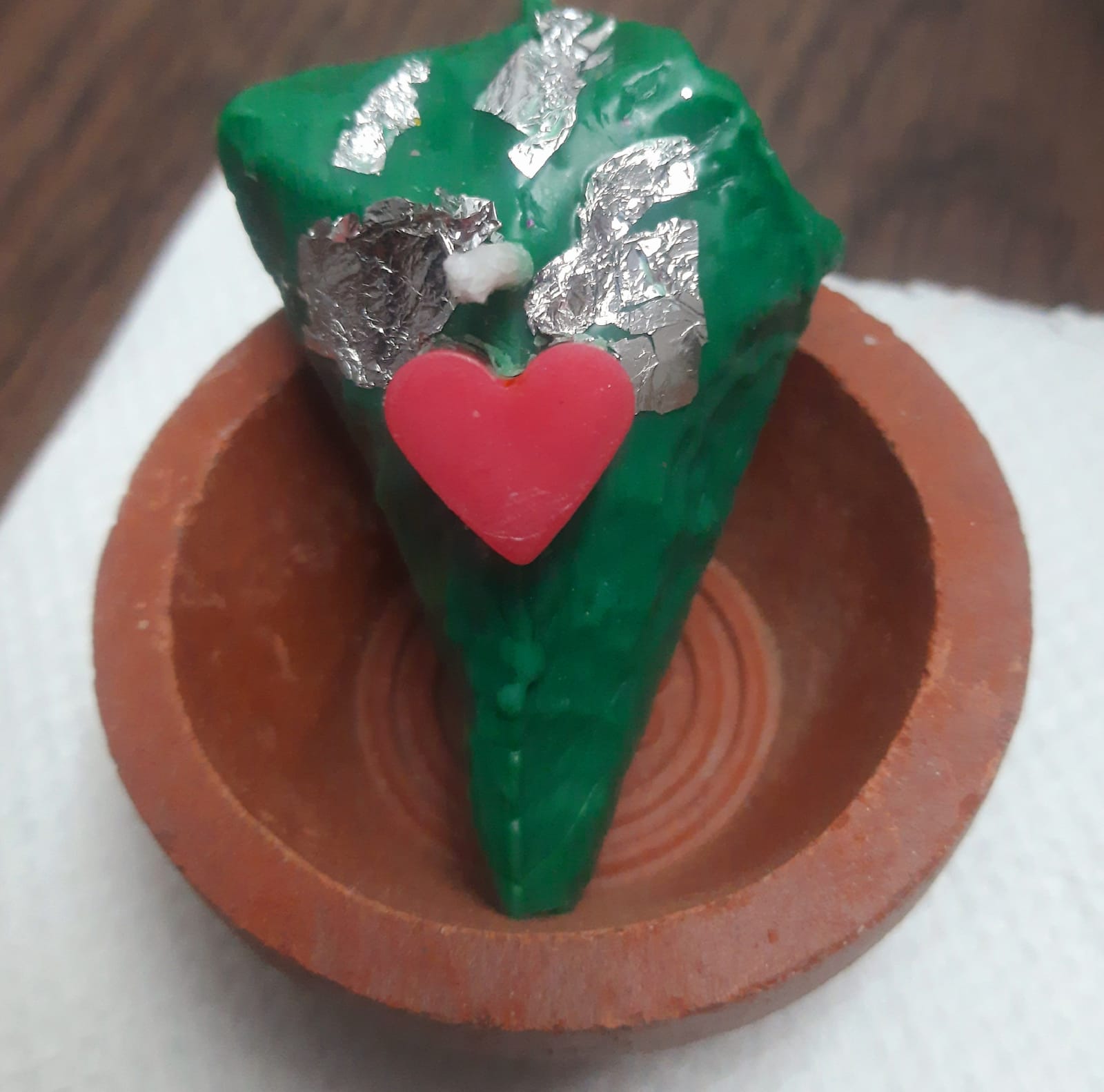 Betel Leaf Paan Candle with Red Heart