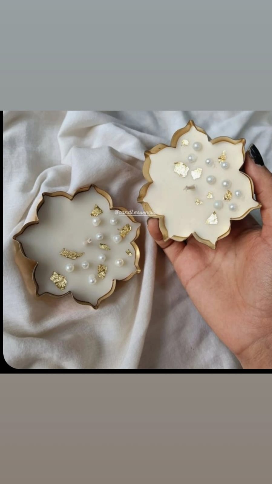 White Rose Pearl Urli Candle